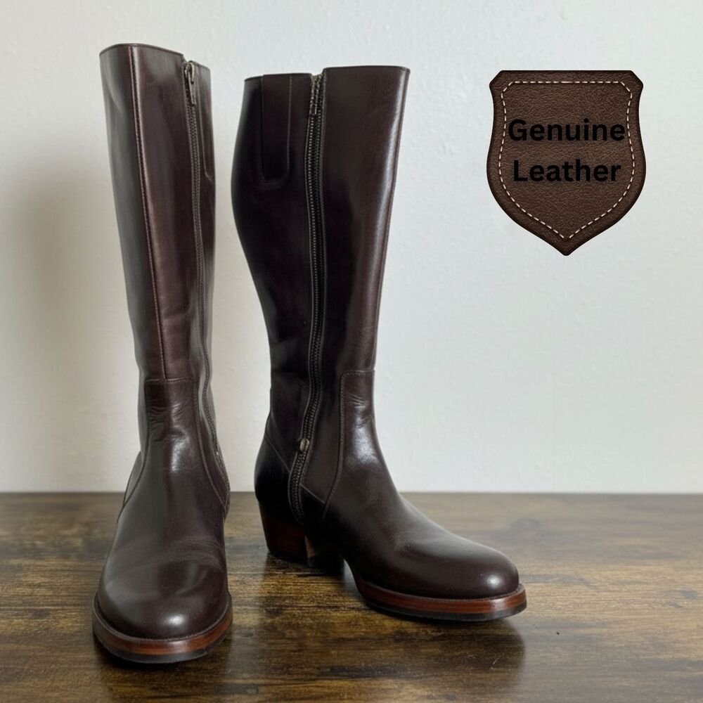 Imperium Riding Boots NEEDS FIX Brown Equestrian Knee High Zip Imperium